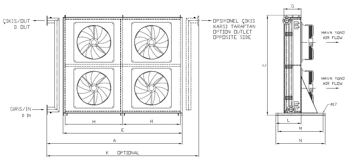 BC/BD-2X250BD1-B03 dimension drawing