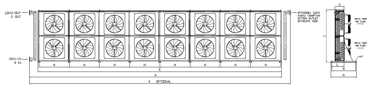 BC/BD-2X880DC1-B01 dimension drawing