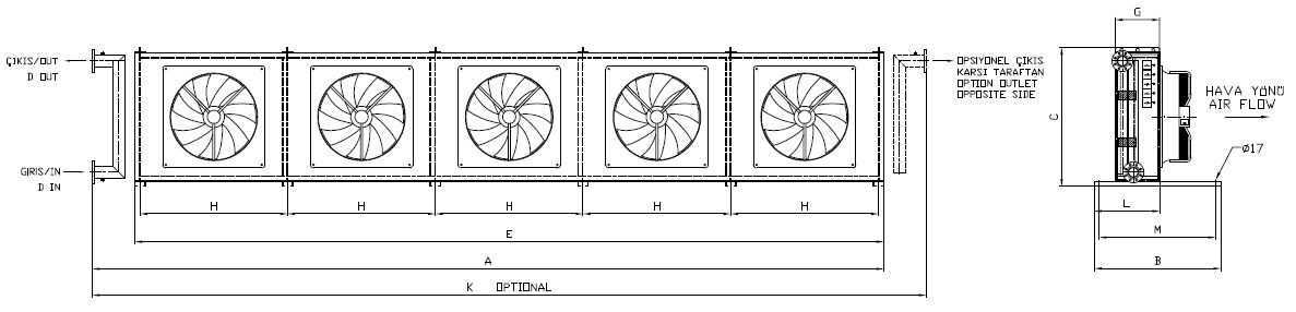 BC/BD-550BC5-B03 dimension drawing
