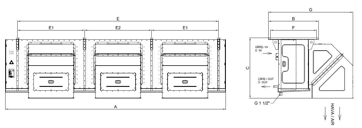 EA-DV-363GE4-A13 dimension drawing