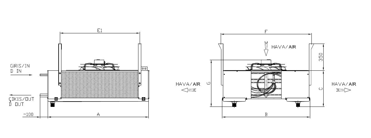 ED-DP-140AC4-B22 dimension drawing