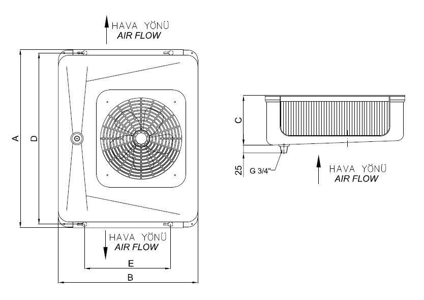 ED-P-A-125CD4-B24 dimension drawing