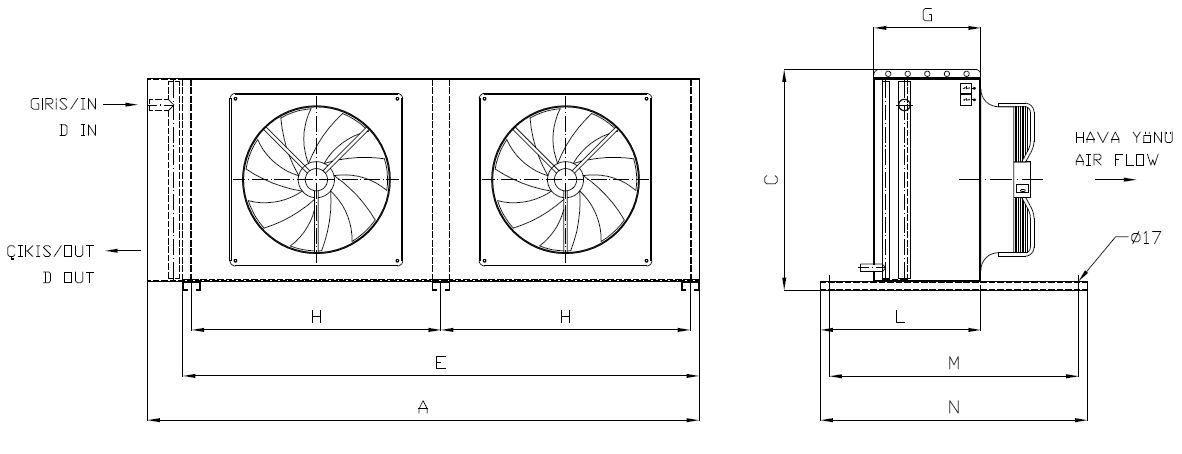 KA/KB-250AB1-B02 dimension drawing