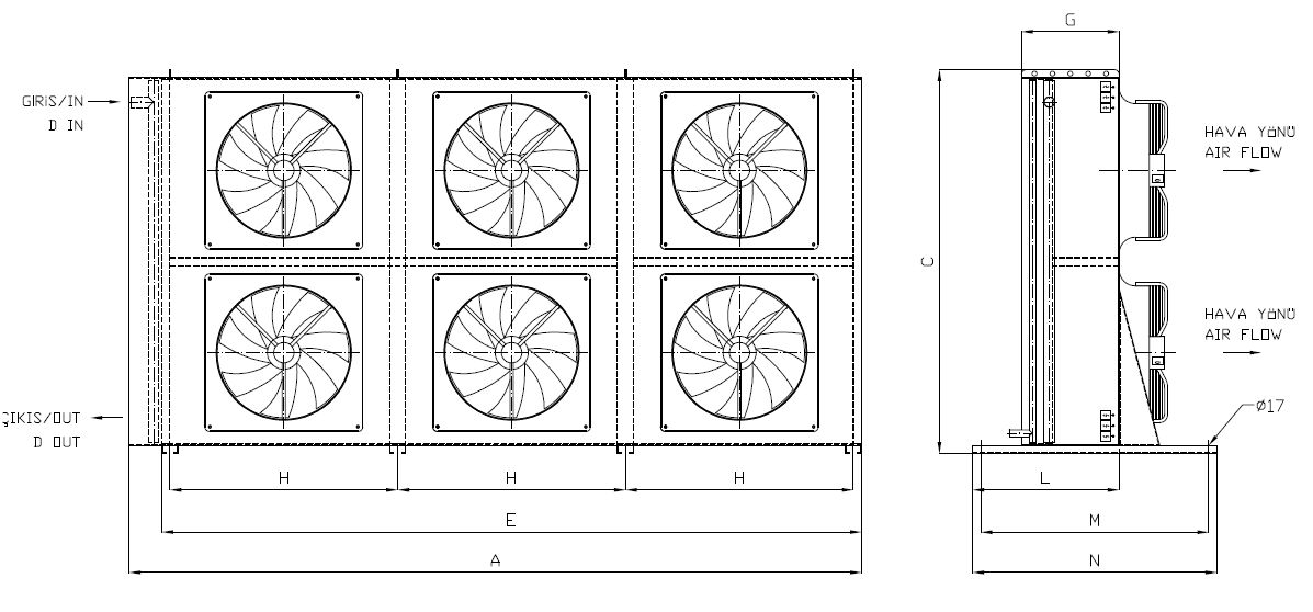 KA/KB-2x350AB1-B03 dimension drawing