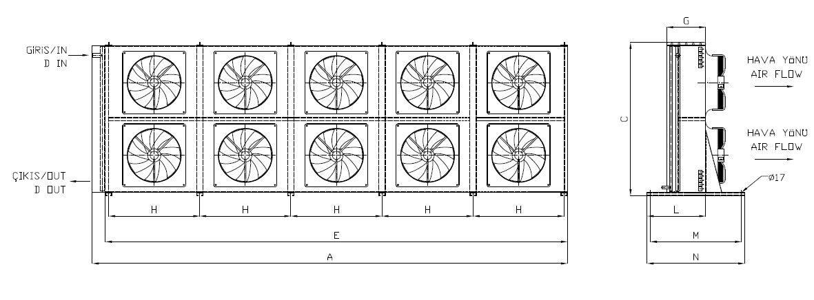 KA/KB-2x550BB5-B02 dimension drawing