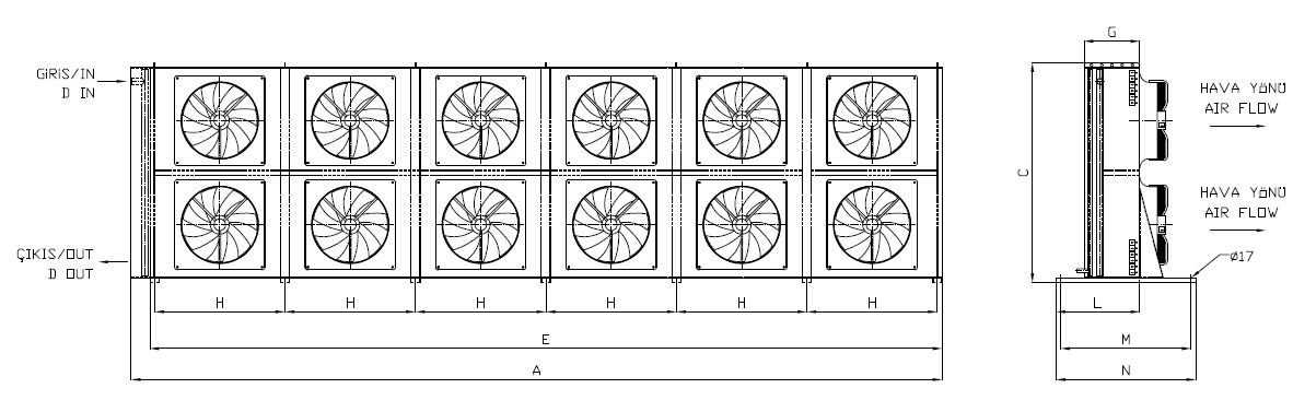 KA/KB-2x663BB5-B01 dimension drawing
