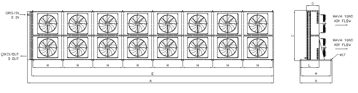 KA/KB-2x880AB1-B01 dimension drawing