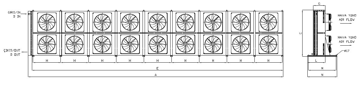 KA/KB-2x980AB5-B01 dimension drawing