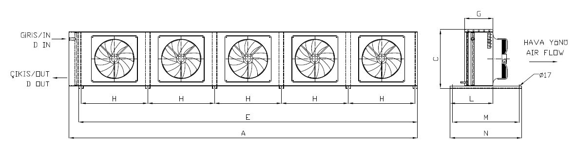 KA/KB-550AB1-B03 dimension drawing