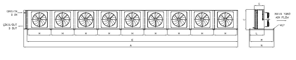 KA/KB-980AB1-B03 dimension drawing